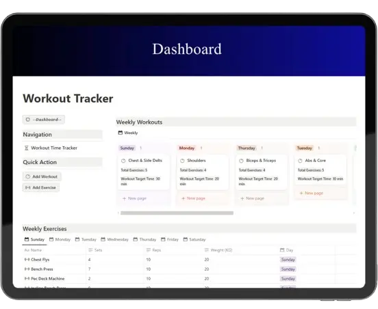 notion Workout Tracker
