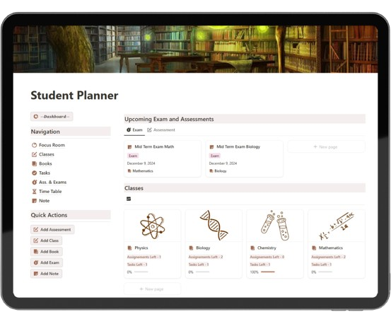 Notion Student Planner